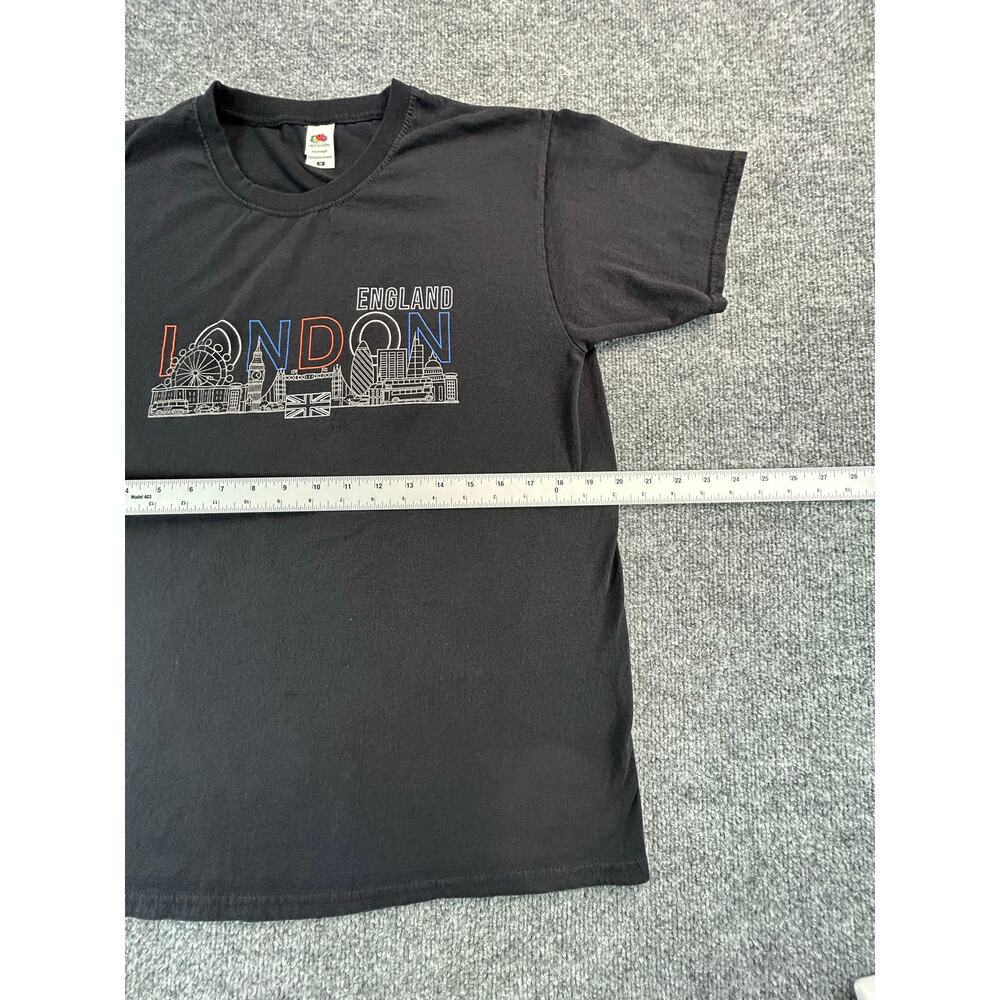 London England Skyline Graphic T Shirt Men's Black Travel Tourist Tee - Picture 5 of 5